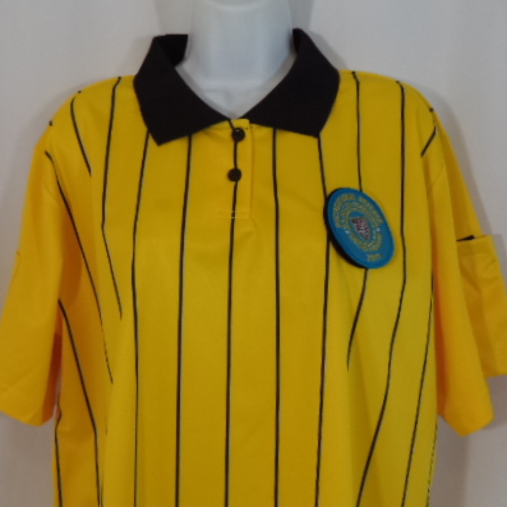 Womens Yellow Soccer Referee Jersey With Patch 2XL